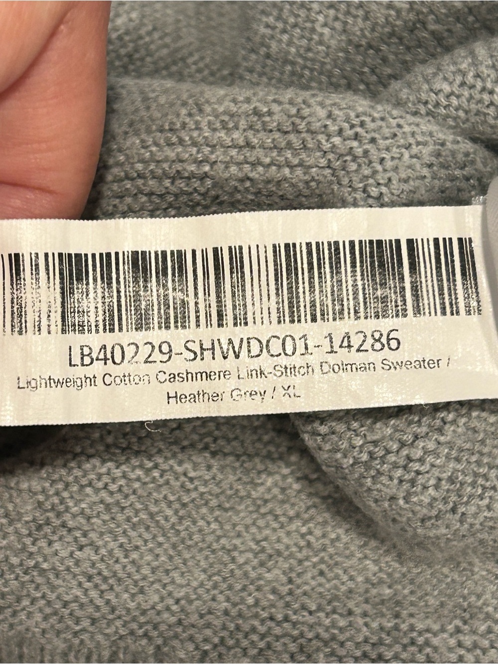 Quince Cotton Cashmere Link-Stitch Dolman Sweater Heather Grey Size XL - Picture 7 of 9